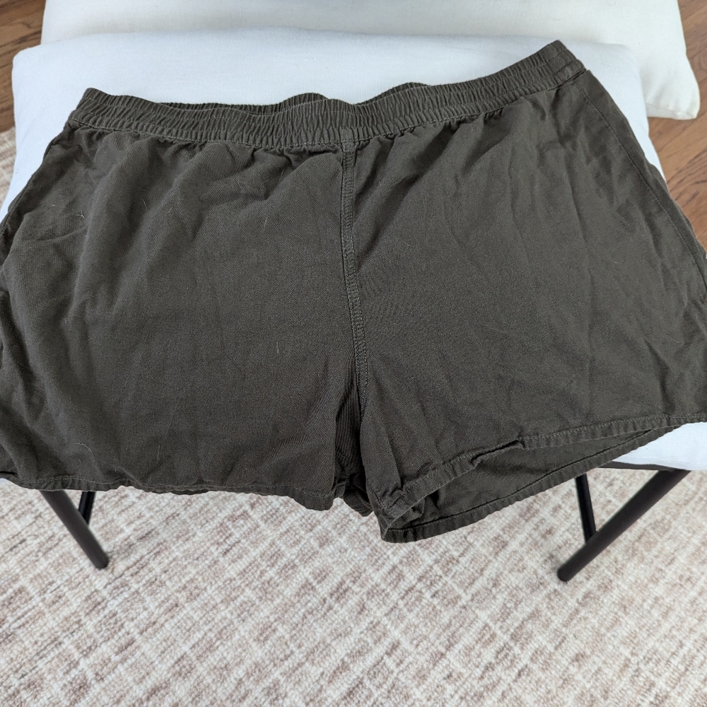 Madewell green cotton blend shorts sz XL (12)